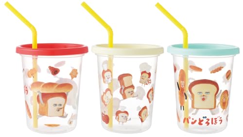 スケーター(Skater) ストロー付き タンブラー 3個セット 320ml 日本製 パンどろぼう SIH3ST 送料無料