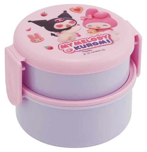 スケーター(Skater) 弁当箱 丸型 ランチボックス 500ml 2段 フォーク付 日本製 サンリオ マイメロディ＆クロミ Netf 送料無料