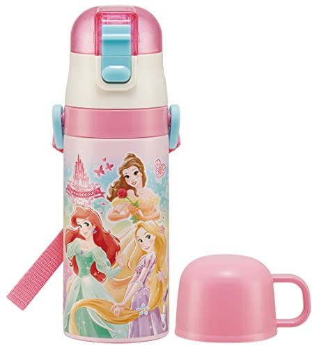 スケーター (skater) 2WAY ストロー コップ付 ステンレス キッズ 水筒 350ml ディズニー プリンセス 22 女の子 送料無料
