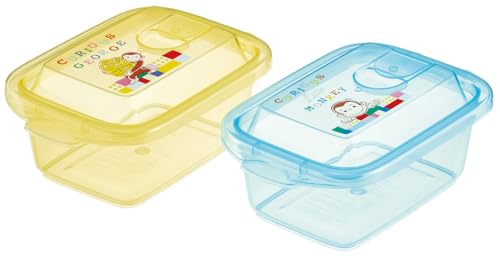 スケーター(Skater) エアーバブル ふわっと 保存容器 シール容器 300ml 2個 セット おさるのジョージ ブロック FCNF 送料無料