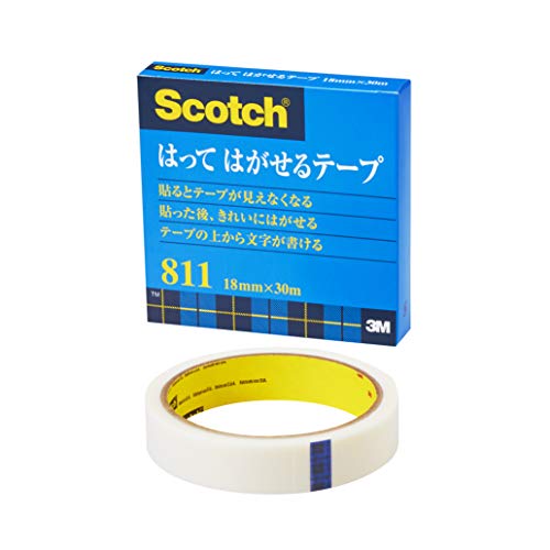 3M スコッチ はってはがせるテープ 紙箱入り 18mm×30m 大巻 811-3-18 送料無料