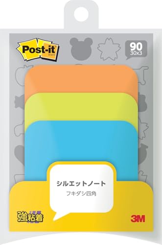 ポストイット 強粘着 付箋 シルエットデザイン フキダシ四角 57×63mm 30枚×3パッド SSS-FKS 送料無料