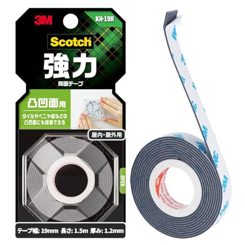 樂天商城 - 3M スコッチ 強力両面テープ 凸凹面用 19mm×1.5m KH-19R 送料無料