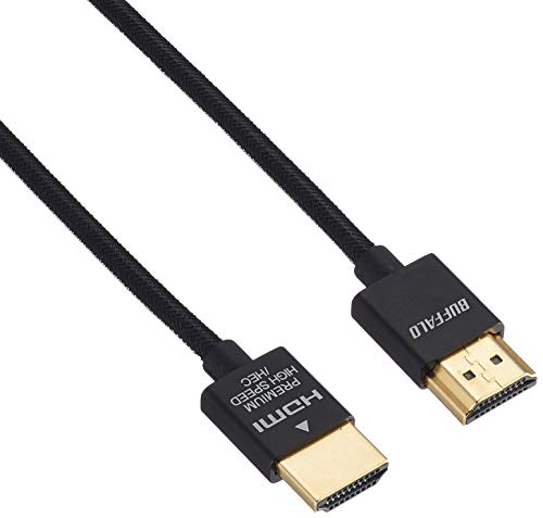 バッファロー BUFFALO HDMIケーブル プレミアム認証 スリム 1.5m ブラック BSHDPS15BK 送料無料