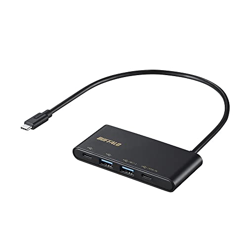 バッファロー USB 3.2(Gen 2)バスパワー4ポートPD対応ハブ iPhone 16 対応 ブラック BSH4U505C1PBK 送料無料