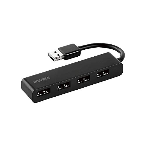 バッファロー BUFFALO USB2.0 バスパワー 4ポート どっちも ハブ ブラック BSH4U318D2BK 送料無料