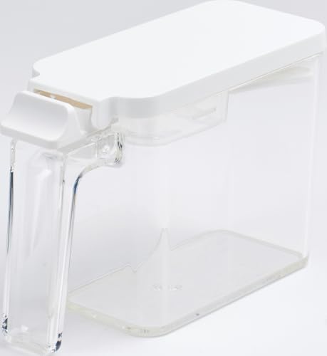 アスベル 密閉 調味料ポット ワンプッシュ 擦切り付き コンパクト スリムタイプ 450ml 白 送料無料