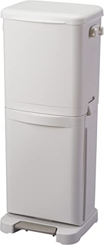 アスベル ゴミ箱 日本製 分別ペダル2段 40L ホワイト 20L＋20L 幅36×奥行31×高さ82.5cm 送料無料