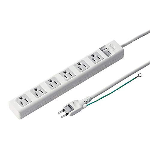 サンワサプライ 電源タップ 一括集中スイッチ付き 3P・6個口 5m TAP-N3650SWN 送料無料