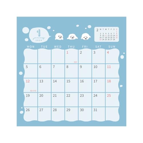 ラボクリップ 手帳 2026年 カレンダー 卓上 トリオ水族館 26TCL-T2 送料無料