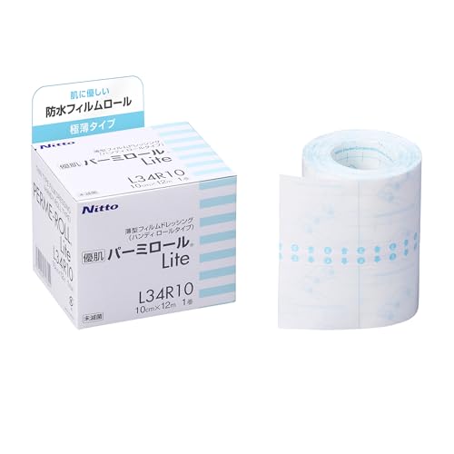 ニトムズ 優肌パーミロールLite 肌にやさしい かぶれにくい防水フィルム 極薄タイプ 10cm×12m L34R10 ..