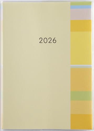 No.508(日曜始まり)/-/-・Color:No.508(日曜始まり)・パッケージ個数:1・【商品詳細1】サイズ：幅13.5×高さ18.9cm　　【記入欄】●月間ページ…ブロック式　◇日曜始まり　　【掲載期間】月間ページ：2025年12月1日〜2027年3月31日・【商品詳細2】表紙タイプ：クリアカバー　●刷色：3色刷　●ページ数：120頁　●スペック：ペンホルダー 月別インデックス　●付録：年齢早見表 マイカレンダー 非常時への備え アドレスメモ 方眼メモ 切り取りメモ　●別冊：なし・【月間予定欄：ブロックタイプ】カレンダーと同じ感覚で見ることができ、週ごとの予定が把握しやすいブロック式の日曜始まり。1〜12月の各月の後ろには、横ケイメモと方眼メモが2ページずつ付いています。月間ページだけでは書き足りない予定を書き加えたり、チケットの半券などの思い出の品を貼ったり、自由にカスタマイズできます。・【本文用紙】文字がにじみにくく、書きやすい用紙を使用。より良い書き心地を実現するために、材料や配合比率、密度のバランスを調整します。鉛筆や水性ボールペン、消せるボー■■■「シンプルだけど、とびきりかわいい」ミアクレールシリーズ■■■ あなたの日常を明るく彩ります。