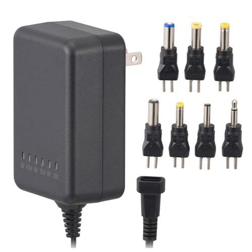 ブラック/-/AV-DM1220N・パッケージ個数:1・【 特 長 】　◆DC3V〜12V（最大2000mAまで）の外部電源端子付家庭用製品にお使いいただけます　◆本体のスイッチにより、出力電圧を6段階に切り換えることが可能です　◆接続端子の形状規格に応じて、7タイプの変換プラグが付属しています　◆安定化回路内蔵、両極性対応・【 仕 様 】　◆入カ：AC100V 50/60Hz 30VA　◆出カ：DC3V・4.5V・6V…2000mA、DC7.5V・9V・12V…1200mA　◆コード長：約1.8m・◆付属品：変換プラグ…φ3.5mmミニプラグ、φ3.5mm（1.3mm）、φ4mm（1.7mm）、φ4.75mm（1.7mm）、φ5.5mm（2.1mm）、φ5.5mm（2.5mm）、φ5.5mm（3.4mm）※（　）内は内径、φ5.5mm（2.5mm）は本体に装着済み≪ご注意≫※ ラジオにはお使いいただけません。●DC3V〜12V（最大2000mAまで）の外部電源端子付家庭用製品にお使いいただけます ●本体のスイッチにより、出力電圧を6段階に切り換えることが可能です ●接続端子の形状規格に応じて、7タイプの変換プラグが付属しています ●安定化回路内蔵、両極性対応