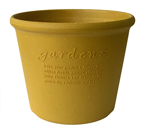 八幡化成 エコポット/エコポット浅型 10号(11L) マスタード 『パピエ Hachiman gardens:papier』 2426 送料無料