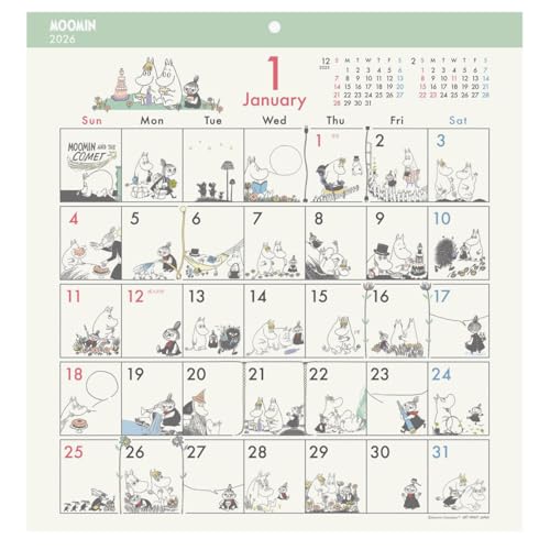 2026年カレンダー コミックデザイン/ムーミン 送料無料