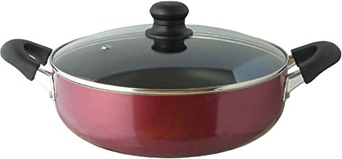 リビング(Living) 両手鍋 28cm ガラス蓋 付属 IH対応 フッ素加工 焦げ付きにくい レッド 焼き物 煮物 CUISINE 送料無料