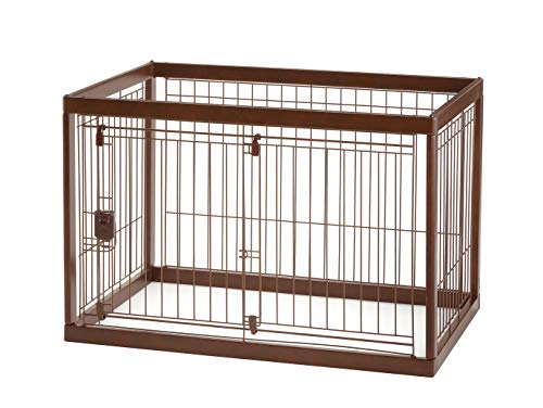 リッチェル 木製ペットサークル 90-60(90×60×59.5cm) ダークブラウン 送料無料