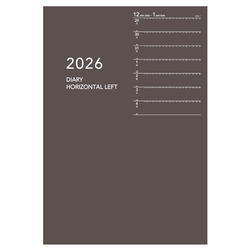Rakuten - ダイゴー 手帳 2026 スケジュール帳 アポイント ウィークリー レフト B6 ブラウン E8152 2026年 1月始まり 送料無料