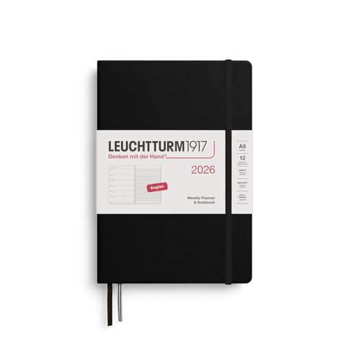 ロイヒトトゥルム 手帳 2026年 1月始まり A5 ウィークリー ブラック 372650 正規輸入品 送料無料