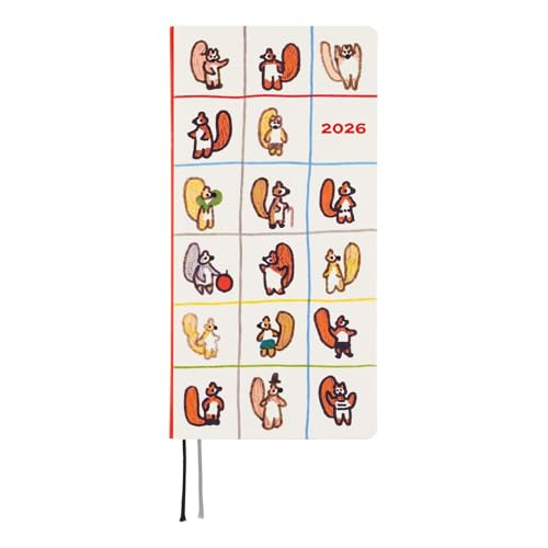 Rakuten - ほぼ日手帳 2026 weeks 100%ORANGE/りすのおひっこし 1月始まり 週間手帳 週間レフト スリム縦長 送料無料