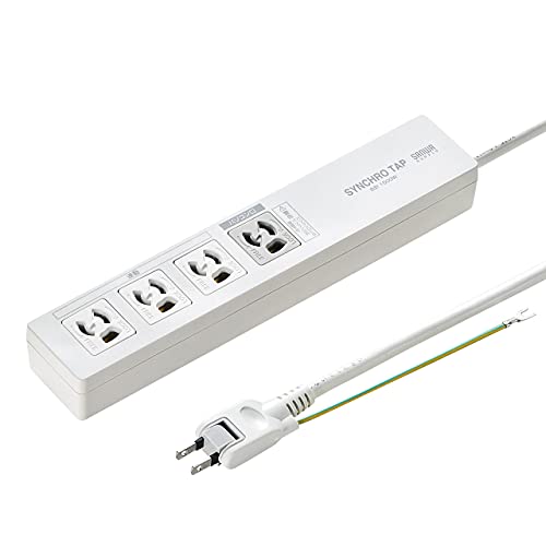 乐天商城 - サンワサプライ パソコン連動タップ(IC記憶式) 3P・4個口 2m TAP-RE34M-2 送料無料
