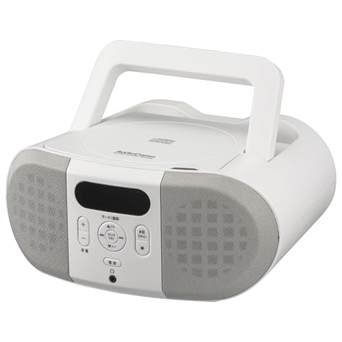 オーム(OHM) AudioComm CDラジオ 2電源対応 白｜オーム電機 RCR-230N 03-5555 送料無料