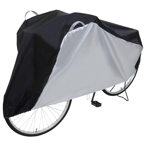 Rakuten - アストロ 自転車カバー シルバー×ブラック 持ち手付き 27インチまで 原付(ミニバイク)兼用 厚手 丈夫 大切な自転車を直射日光・雨・ 送料無料