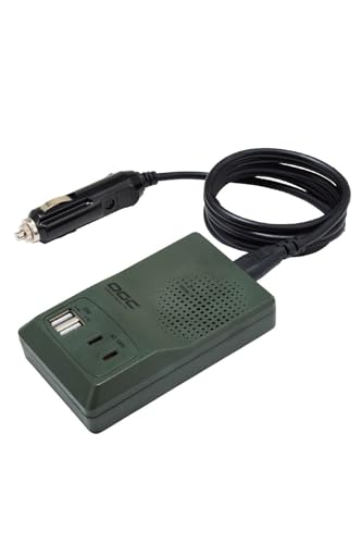コンパクトインバーターコンパクトインバーター/-/8626・Color:コンパクトインバーター・パッケージ個数:1・AC100V×1口、USB2.4A×2口のインバーター。・樹脂製で軽量、コンパクトなサイズ。6種類の保護回路を搭載。・消費電力120Wまでの家電製品が使える。・【内容物】・コンパクトインバーター本体：1個・取扱説明書【仕様】 ・入力：DC12V(動作電圧9〜16V) ・出力：AC100V×1口/USB Type-A(2.4A)×2口(合計4.8A) ・定格出力：120W ・瞬間最大出力：150W ・定格出力周波数：55Hz±5Hz ・出力波形：矩形波 ・変換効率：80％以上 ・使用可能温度範囲：0〜40度 ・保護回路：入力過電圧保護/低電圧入力保護/入力逆接続保護/出力過負荷保護/出力短絡保護/高温保護 ・コードの長さ：約1m(プラグ部分含まない) ・ヒューズ：管ヒューズ15A ・本体サイズ：約109×68×25mm ・製品重量：約225g ・カラー：オリーブドラブ ■AC100V×1口、USB2.4A×2口のインバーター ■樹脂製で軽量、コンパクトなサイズ ■6種類の保護回路を搭載 ■消費電力120Wまでの家電製品が使える 2024年4月1日より、社名が「エーモン工業株式会社」から「株式会社エーモン」へ変更となりました。 それに伴いまして、パッケージ・取扱い説明書等が随時変更となります。 お手元に届くタイミングにより社名表示が混在する可能性がございますので予めご了承ください。
