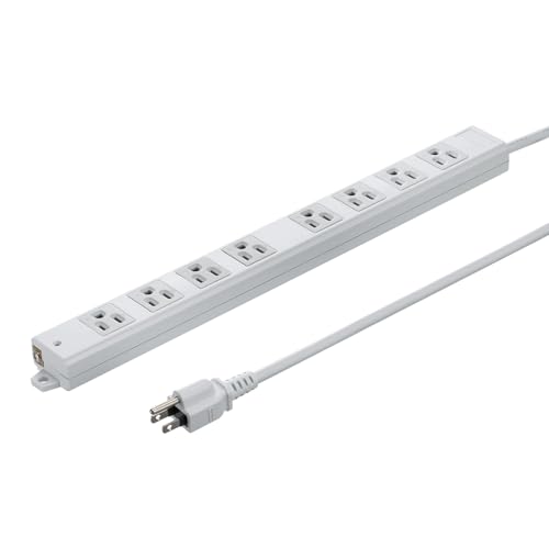 8個口グレー/5m/TAP-KS8N-5・Size:5mStyle:8個口・パッケージ個数:1・オフィスでの使用に最適な3P平行型、3Pプラグ仕様の電源タップです。・電源状態が確認できる通電ランプ付きです。・裏面にマグネットが付いているので、スチールのデスクなどに仮固定することができ便利です。・差込口部分に熱・衝撃に強いユリア樹脂を使用し二重構造の安全設計です。・トラッキング火災予防に有効な絶縁キャップ付き3Pプラグを採用しています。●オフィスでの使用に最適な3P平行型、3Pプラグ仕様の電源タップです。 ●電源状態が確認できる通電ランプ付きです。 ●裏面にマグネットが付いているので、スチールのデスクなどに仮固定することができ便利です。 ●差込口部分に熱・衝撃に強いユリア樹脂を使用し二重構造の安全設計です。 ●トラッキング火災予防に有効な絶縁キャップ付き3Pプラグを採用しています。 ●ゴミが少なく、環境に優しい簡易ビニール袋パッケージです。 ■カラー：グレー ■定格容量：15A・125V（1500Wまで） ■プラグ仕様：3P平行型（絶縁キャップ付き） ■差込口：3P（ノーマルタイプ）・8個口 ■差込口ピッチ：40mm ■コード導体サイズ：2.0SQ×2心、0.75SQ×1心（アース） 仕上り外形寸法/直径8.5mm ■コード長：5m ■コード種類：ビニルキャブタイヤ丸形コード（VCTF） ■マグネット：あり ■アース端子：あり ■サイズ：W419×D43.5×H26mm ■仮固定穴間隔：407mm ■使用地域：日本国内のみ。日本以外ではご使用いただけません。 ■認証：電気用品安全法（PSE）技術基準適合品