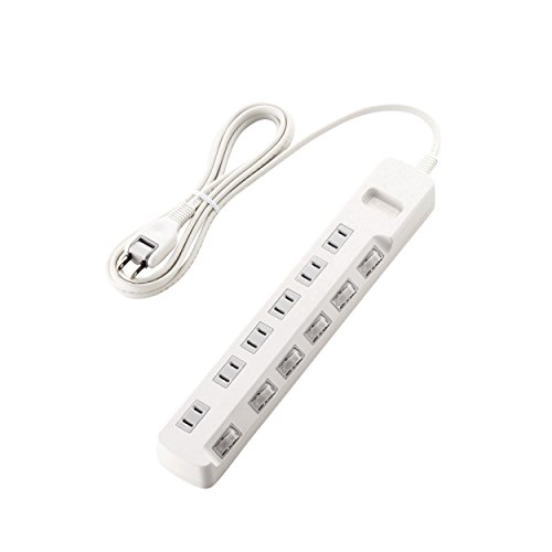 6個口ホワイト/2.5m/T-K5A-2625WH・Color:ホワイトSize:2.5mStyle:6個口・パッケージ個数:1・パソコンやテレビなどの精密機器を雷から守る。高性能雷サージ吸収素子内蔵、安全性と使い勝手に配慮した雷ガードタップ。・雷サージから電子機器を守る、高性能雷サージ吸収素子を内蔵した、雷ガードタップです。・最大サージ電圧12500Vの高性能雷サージ吸収素子(バリスタ)を内蔵していますので、雷によるパソコンやAV機器などの電子機器への被害防止に有効です。 ※最大サージ電圧12500VはJEC210/212規格に基づく数値です。IEC61000-4-5規格では最大サージ電圧は4500Vになります。・接続機器ごとにON/OFFでき、待機電力を個別に節約できる個別スイッチが付いています。・個別スイッチには、ACアダプターや大きめのプラグを接続してもスイッチに干渉しにくい、斜め配置のスイッチを採用しています。商品紹介 【 仕様 】 ■本体差込口形状:2ピン ■本体差込口個数:6個口 ■プラグ仕様:2ピン・スイングプラグ ■3ピン→2ピン変換アダプタ付属:× ■コード長:2.5m ■定格:125V・15A・1500W ■スイッチ:個別スイッチ ■雷ガード:○ ■ほこりシャッター:× ■絶縁キャップ付きプラグ:○ ■差込口キャップ付属:× ■通電表示ランプ:× ■二重被ふく:○ ■抜け止め機能:× ■スイングプラグ:○ ■マグネット:× ■壁掛け用フック:○ ■ノイズフィルター:× ■モジュラジャック付:× ■カラー:ホワイト ■材質:本体:ABS樹脂、プラグ:PVC 差込口:ユリア樹脂 ■外形寸法:幅310mm×奥行50mm×高さ32mm ※コード部分及びプラグ部分を除く ■質量:471g ■使用可能地域:本製品は日本国内の電源を想定して設計されていますので、日本国外ではご使用いただけません。 ■電気用品安全法:PSE適合 【 説明 】 ■雷サージから電子機器を守る、高性能雷サージ吸収素子を内蔵した、雷ガードタップです。 ■最大サージ電圧12500Vの高性能雷サージ吸収素子(バリスタ)を内蔵していますので、雷によるパソコンやAV機器などの電子機器への被害防止に有効です。 ※最大サージ電圧12500VはJEC210/212規格に基づく数値です。IEC61000-4-5規格では最大サージ電圧は4500Vになります。 ■接続機器ごとにON/OFFでき、待機電力を個別に節約できる個別スイッチが付いています。 ■個別スイッチには、ACアダプターや大きめのプラグを接続してもスイッチに干渉しにくい、斜め配置のスイッチを採用しています。 ■差込口には耐熱性に優れたユリア樹脂を使用していますので、万一の発熱の際にも融解しにくく、電気火災の防止に有効です。 ■ACアダプターを接続しても隣の差込口に干渉しにくいように、1個の差込口を離れて配置しています。 ■プラグの刃の根本に絶縁キャップが付いており、トラッキング現象による火災の防止に役立ちます。 ■電源コードには、一般社団法人日本配線システム工業会規格(JWDS0010)に適合した二重被ふくコードを採用していますので、断線や被ふく破れによる感電・火災の防止に有効です。 ■狭い場所でも配線しやすい180度スイングプラグを採用しています。 ■プラグ仕様は2ピン式で、便利な6個口タイプです。 【商品に関するお問い合わせ】 エレコム総合インフォメーションセンター TEL. 0570-084-465 FAX. 0570-050-012 受付時間 / 10:00~19:00 年中無休 ご注意（免責）＞必ずお読みください ※本製品は日本国内の電源を想定して設計されていますので、日本国外ではご使用いただけません。