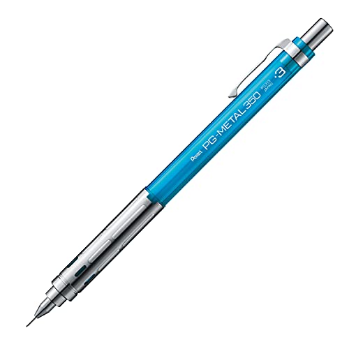 樂天商城 - ぺんてる シャーペン PG-METAL350 ピージーメタル 0.3mm クリアブルー 5本 XPG313-TS 送料無料