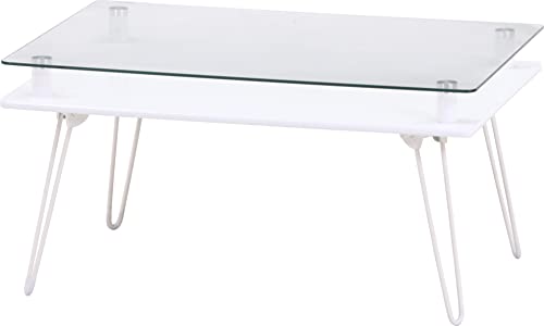 不二貿易 ディスプレイ ローテーブル 幅70cm ホワイト 強化ガラス クラリス 84483 送料無料