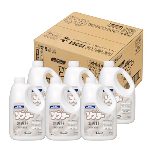 -/2.1L×6本/4901301428851・ScentName:無香料Size:2.1L×6本・パッケージ個数:1・ケース販売・大容量・濃縮タイプ商品紹介 〔柔軟剤〕素肌にやさしく、ふんわりやわらかな仕上がりへ ●香料・着色料無添加 ●天然生まれの柔軟成分配合 ●洗たくジワを防ぐ ●花粉・静電気防止 ●抗菌※防臭 ●濃縮タイプ ※すべての菌の増殖を抑えるわけではありません。 原材料・成分 界面活性剤(エステル型ジアルキルアンモニウム塩、ポリオキシエチレンアルキルエーテル)、安定化剤 使用方法 〔使い方〕 《全自動・ドラム式の場合》 柔軟仕上げ剤の投入口に本品を入れ、洗たくします。 《二槽式・洗いおけの場合》 すすぎの水がきれいになったら本品を入れ、3分まわすか、ひたした後、脱水します。