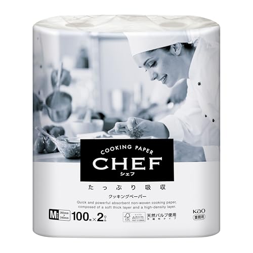 Kitchen Paper - 花王プロシリーズ【業務用 クッキングペーパー】シェフ キッチンペーパー たっぷり吸収M ホワイト 100枚×2ロール(花王プロフェッショ 送料無料