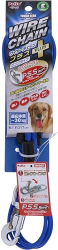 4.5mmブルー/4.5mm/W24603・Size:4.5mmColor:ブルー・パッケージ個数:1・本体サイズ (幅X奥行X高さ) :3×6×48cm・本体重量:0.33kg・原産国:中華人民共和国商品紹介 ペティオ (Petio)のタフギア ロングワイヤーチェーン プラスです。ブルー 大型犬用 直径 4.5mm仕様で、愛犬の係留や屋外での使用に適した丈夫なチェーンタイプの犬用アイテムです。 使用上の注意 ●本品は犬用です。犬以外には使用しないでください。●事故防止のため、適応体重以外の犬には使用しないでください。ただし、犬の習性を十分に理解したうえで、強く引く場合は適応体重に余裕のある製品を購入してください。●人やペットが破片等を誤飲しないように注意してください。万一、誤飲した場合は各医師に相談してください。●本品は犬をつなぎ留めておくためのケイ留用です。ケイ留以外の用途に使用しないでください。●本品を正しく使用してください。使用方法の誤りや分解・修理・改造等による事故については、一切責任を負いません。●使用する際は、ドッグポール等のケイ留用品を使用してください。●使用前に必ずロープのねじれた部分をまっすぐに伸ばし、ねじれの無い状態で使用してください。●子供が使用する場合は、必ず大人が立ち会ってください。●本品は消耗品ですので、使用前には必ず点検し、6ヶ月前後を目安として亀裂・サビ等の傷みが目立ち始めたら新しい製品に買い替えてください。●本品は、ペットがかんだり引っかく等すると、切れたり破損します。●かみぐせのある犬には使用しないでください。●犬が嫌がる場合は、無理に使用しないでください。●ケイ留場所を設定する際は、犬が動く範囲に障害物がないか確認してください。●取りつけ用ワイヤーを使用して長時間ケイ留する場合は、破損等がないか定期的に確認してください。また、犬が届かない高さにケイ留してください。●火気や水気のそばでの使用や保管はしないでください。●幼児・子供・ペットのふれない所に保管してください。●操作する時には、ツメ割れ等に十分注意してください。●ロックウィングやスライドレバーの動作不良には十分注意し、不具合が生じた場合は、直ちに使用を中止してください。 原材料・成分 鉄・塩化ビニル樹脂 使用方法 取扱説明書に従ってご使用ください。