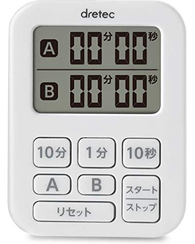 ホワイト/幅5.3×奥行き0.9×高さ7cm/T-548WT・Color:ホワイト・パッケージ個数:1・サイズ:幅5.3×奥行き0.9×高さ7cm・素材・材質:ABS(アクリロニトリル・ブタジエン・スチレン)樹脂・生産国:中国・アラーム鳴動時間:約15秒間・最大セット時間:199分50秒2つの時間をはかれるコンパクトサイズのタイマー