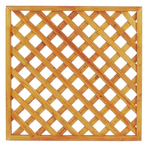1)本体（格子型）/5)90×90/WL-909・Color:1)本体（格子型）Size:5)90×90・天然木の温もりが庭に馴染む格子ラティス 木の柔らかな質感を活かした天然木製のラティスフェンスです。温かみのあるナチュラルの色合いが、庭の草花や色鮮やかな花々と美しく調和し、置くだけで安らぎを感じる本格的なガーデンシーンを演出してくれます。・使い勝手の良い90cm角の正方形デザイン 幅・高さ共に約90cmの正方形タイプで、庭の仕切りや境界フェンス、ベランダの目隠しなど多目的に活躍します。複数枚を縦横に連結しやすく、設置場所に合わせて自由自在にレイアウトを楽しめるのが大きな魅力です。・植物の誘引やデコレーションに最適な構造 格子状の構造を活かし、つる性植物を這わせるトレリスとして最適です。ハンギングバスケットやオーナメントを飾れば、限られたスペースでも立体的な壁面装飾が楽しめ、自分だけの理想の空間づくりをサポートします。・安定感のある3.5cm厚のしっかりとした設計 フレームの厚みは約3.5cmとしっかりとした安定感があり、天然木ならではの適度な重量感も備えてい【お庭のレイアウトが広がる、正方形タイプの天然木ラティス】 木の温もりを大切にした「エコランドラティス」シリーズの、使い勝手の良い90cm×90cm正方形モデルです。 天然木ならではの柔らかな風合いは、どんな庭のデザインにも自然に馴染み、置くだけでガーデンシーンを華やかに演出します。 幅と高さが揃った正方形のデザインは、複数枚を縦や横に連結させやすく、お庭の仕切りや境界フェンス、ベランダの目隠しなど、用途に合わせて自由自在にレイアウトできるのが魅力です。 国内メーカー「株式会社タカショー」が提供する、DIY初心者からプロまで納得のガーデニング資材です。 【つる性植物やハンギングで自分だけの空間をプロデュース】 格子状の構造を活かして、バラやクレマチス、アイビーなどのつる性植物を誘引するトレリスとして最適です。 また、市販のフックやバスケットを取り付ければ、お気に入りの花々を飾る立体的なフラワーウォールとしても活躍します。 適度な隙間がある格子デザインは、プライバシーをさりげなく守りながらも、光と風を遮りすぎない快適な屋外環境を作り出します。 殺風景になりがちな壁面やベランダを、植物と木のぬくもりが調和した癒やしの空間へと変えてくれます。 【環境に配慮した高品質な天然木と安心の耐久性】 素材には、クリーンウッド法に基づき合法性が確認された天然木を使用しています。 フレームの厚みは約3.5cmとしっかりとした設計で、天然木特有の安定感と耐久性を備えています。 表面には水性アクリル樹脂塗装を施しており、木の自然な質感を損なうことなく、素材を優しく保護します。 別売の支柱や取付金具と組み合わせることで、地面への固定や既存フェンスへの取り付けもスムーズに行えます。 機能性とデザイン性を両立した、長く愛用いただける本格派のラティスフェンスです。 商品仕様詳細 アイテムの長辺の長さ：90 cm アイテムの短辺の長さ：90 cm アイテムの厚さ：3.5 cm 重量：約 2.3 kg 素材：天然木（水性アクリル樹脂塗装） 色：ナチュラル 組立品：完成品