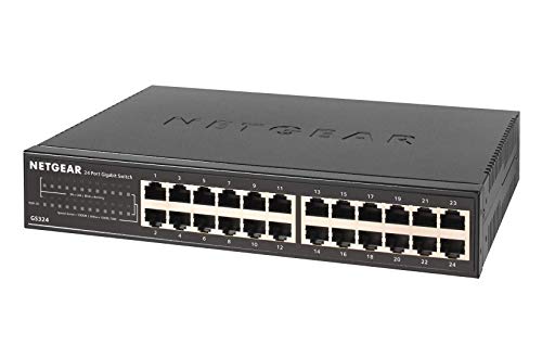 24ポートブラック/-/GS324-200JPS・Style:24ポート・パッケージ個数:1・ギガビット(10/100/1000Mbps)24ポート レイヤー2アンマネージスイッチ。・騒音源となる冷却ファンが不要で放熱性能の高い金属筐体。・サイズ9 216バイトのジャンボフレームに対応し、データ転送が効率的に行える。・省電力設計:Energy Efficient Ethernet (802.3az) 未使用ポートの電力カット ケーブルが短いポートの電力カット・無償期間:3年(購入後30日以内のユーザー登録必要)ギガビットポートを24ポート搭載するL2アンマネージスイッチ。プラグアンドプレイ仕様でホーム/SOHOネットワークのLANポート増設に最適。 ●特長 ・1000BASE-Tを24ポート持つLayer2アンマネージ LANスイッチ。 ・プラグ＆プレイで設定不要。ホームネットワークやSOHOネットワークにおけるLANポート増設用に最適。 ・すべてのポートがAuto Negotiation、Auto MDI/MDI-Xに対応しており、LANケーブルの種類（ストレート／クロス）を意識することなく使用可能。 ・冷却用のファンなしで自身を冷却できる金属筐体を採用した静音設計 ・802.3az（EEE、Energy Efficient Ethernet）対応。 ・BPDUとEAPoLの透過に対応。 ・ラックマウントキット付属 ●製品 3年(購入から30日以内にユーザー登録を済ませておくことが必須) 製品 (ハードウェアとサポートサービス) を受けるために、ご購入後30日以内にサポートサイト「MyNETGEAR」からの製品登録が必要となります。登録のない製品の期間は、該当製品の製造日から1年間とさせていただきます。中古品 (新古品や譲渡品を含む) など過去に製品登録済みの製品や並行輸入品は対象外となりますのでご了承ください。 NETGEAR 年中無休の日本語サポート & 製品に関するお問い合わせ 平日 9:00~20:00 / 土日祝日 10:00~18:00 電話番号: 0120-921-080(携帯電話から: 03-6670-3465)