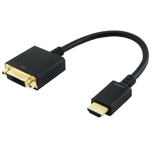HDMI-DVI変換 アダプタ (HDMIオス-DVIメス)ブラック/0.15 m/HADVF-706BB・Size:0.15 mStyle:HDMI-DVI変換 アダプタ (HDMIオス-DVIメス)・パッケージ個数:1・コネクタ形状：HDMI（タイプA/オス）-DVI-D（メス）・コネクタサイズ ・HDMI（タイプA/オス）：W約20.3 x H約11.0 x D約54.5 mm ・DVI-D（メス）：W約40.0 x H約15.4 x D約59.0 mm ・インチナット：#4-40UNC・ケーブル直径：約6mm・ケーブル長：15cm・袋パッケージ■HDMIとDVIを双方向で変換可能 本製品とDVIケーブルを組み合わせることで、HDMI端子、またはDVI端子を搭載したテレビ、ディスプレイモニター、プロジェクター、パソコン、ゲーム機、各種メディアプレーヤーなどの接続を双方向で行えます。 ■最大解像度:1920x1200に対応 シングルリンク仕様の最大解像度である1920x1200/60p(WUXGA)まで対応します。 ■耐久性に優れたケーブル一体型 ケーブルがあることで、接続部分への負荷が軽減され、早期の故障や、著しい性能低下を防ぎます。 ■3重シールド構造 ケーブルはノイズの影響を受けにくい3重シールド構造を採用しています。 ■金メッキ端子 ■無鉛ハンダ・OFC電材使用 【注意】 ※DVI端子から音声信号の伝送はできません。 ※DVIデュアルリンクモードには対応しておりません。 ※本製品に接続するケーブルは5m以下のものをご使用ください。また、切替器・分配器等を併用した場合の表示動作はいたしかねます。