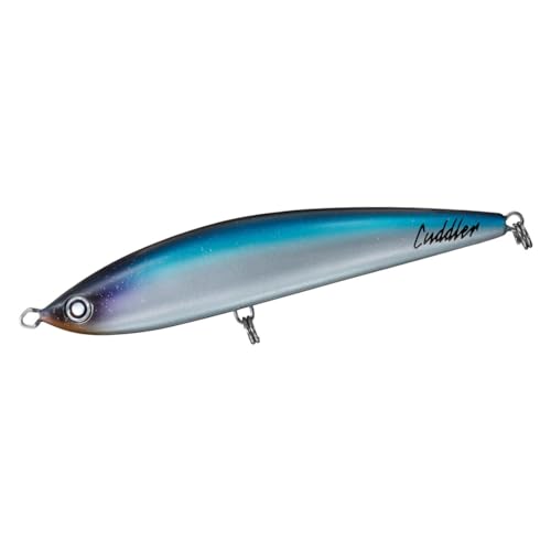 185Fブルーバック/185F/07453201・Style:185FColor:ブルーバック・ソルティガカドラーに求めたものは、飛距離とタフコンディションでもしっかり泳ぐスイムアクション・【全長(mm)】：185【自重(g)】: 77 【タイプ】：ダイビングペンシル ※標準自重は77gとなりますが、カラーにより重量が前後することがございます。・追求したアクションは立体螺旋S字アクションで、ボディ全体がワイドに動き、広範囲から魚を引き寄せる・テールを絞り込み、空気抵抗を大きく減らし、強い向かい風や横風でもバランスを崩さない安定した飛行姿勢を可能にするフォルムにより、 飛距離での大きなアドバンテージを生み出した・背面カウンターウエイトを搭載し、浮き上がりの姿勢にこだわり、水面が荒れていても同じ姿勢で浮き上がるように調整し、 水面のコンディションを問わない水中へのダイブを可能ソルティガカドラーに求めたものは、飛距離とタフコンディションでもしっかり泳ぐスイムアクション