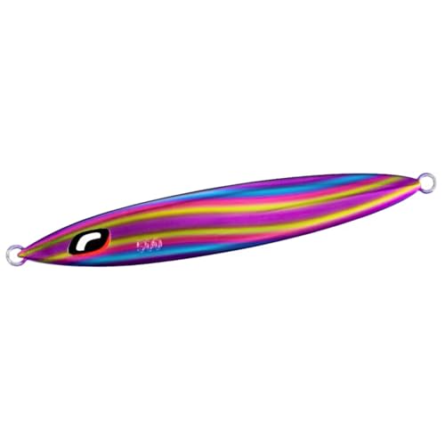 ジグ029 ウェービーパープル/500g/JV-S50T・Color:029 ウェービーパープルSize:500g・カラー：029 ウェービーパープル・重量(g)：500・全長(mm)：200根魚・青物なんでもOK！フォールで魅せるパイロットジグ 目指したのは単にスローフォールするジグでは無く、その中に複数の「喰わせの要素」を混ぜ込むこと。サーディンウェバーは大きく分けて3種のフォールアクションを出すことが可能。1つはバックスライド。2つ目はクイックな切り換えしが入るウォブリングフォール。3つ目には前後スライド。この3種のアクションがランダムに入ることで、ジグは“捕食者から逃避するベイト”を演出する。 オートマチックにジグが仕事をしてくれるので、初心者からマニアまで、幅広く使いやすい。開発はセンターサーディンをベースとし、フロントをやや絞ったサイドフラット形状を採用。ジャーク時の抜け感が軽く、青物にきくスピードを活かしたアクション変化が出しやすい。スティンガーバタフライウイングと比較し沈下速度も速いため、テンポ良いフォールの釣りを組み立てることができる。