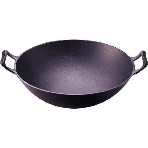 岩鋳 Iwachu 中華鍋 深型(小) 黒焼付 内径27.5cm 直火用 南部鉄器 21053 送料無料