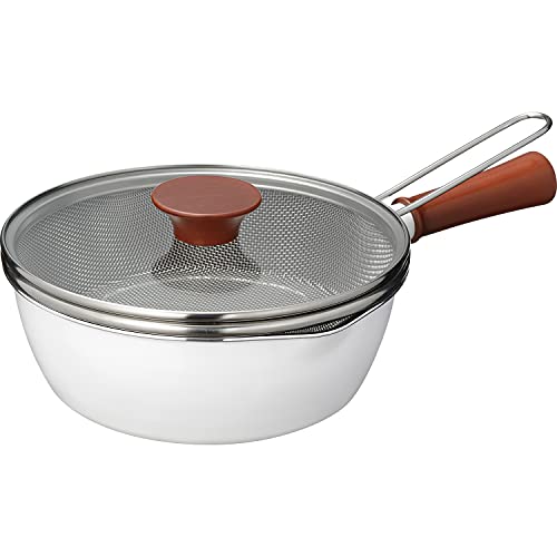 和平フレイズ マルチ フライパン 22cm IH対応 ガス ストレーナー ざる 揚げる 茹でる ホワイト 白 PFOAフリー ふっ素…