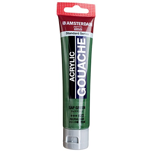 サップグリーン/70ml/410227・Color:サップグリーンSize:70ml・容量：70mlアムステルダムアクリリックガッシュは全80色、普通色67色と金銀などのメタルカラー4色、 蛍光色はフルレンジ9色そろっており、非常に鮮やかな発色で、ブラックライトにも反応します。 塗布面は筆ムラが少く、ツヤの無い平滑でマットな画面に仕上がります。 乾燥後は耐水性となり、また下地の色を隠す強い被覆力があります。 紙だけでなく、キャンバス、木材、石、皮などいろいろな素材に着色できます。 中身の色が確認できる透明チューブ入り。