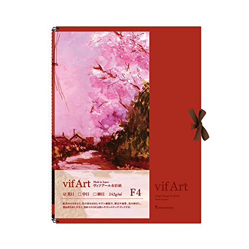 荒目白/F4/S14VA・Size:F4Color:白・パッケージ個数:1・ヴィフアール水彩紙はマルマンが開発した『手軽に水彩を楽しめる』国産水彩紙です。・荒目は陰影を表現しやすく、大まかな線描から風景画などに適しています。・【サイズ】F4　縦343×横263×厚10mm　【製本】スパイラル(コイルループ)・【本文】ヴィフアール水彩紙　荒目　MPS-W 242g/m2 ROUGH　15枚・【適性画材】水彩絵具(透明・不透明)、鉛筆、色鉛筆、パステル、コンテなど画用紙 『スケッチブック ヴィフアール水彩紙 F4 荒目』 maruman マルマン 手軽に水彩を楽しめる国産水彩紙です。 「荒目」は、描画面上での修正や加筆、色の伸ばし、重ね塗りしやすい肌目です。 陰影が表現しやすく、大まかな線描から風景画などに適しています。 中性に近い使用で変色が少なく、保存性にも優れています。 発色が良く、絵具を動かしやすいように「にじみ止め」の工夫がしてあります。 適性画材:水彩絵具(透明・不透明)、鉛筆、色鉛筆、パステル、コンテなど [F4 水彩紙 中性紙 荒目 国産 鉛筆 ペン 色鉛筆 パステル マーカー スケッチ] ◆サイズ:F4 縦34.3cm×横26.3cm ◆入数:15枚入り ◆用紙:ヴィフアール水彩紙荒目(中性紙) MPS-W242g/平方メートル ◆製本:スパイラル(コイルループ) ◆表紙:紙くるみ ◆生産国:日本 ※モニターによって実物のお色と若干異なる場合がございます。