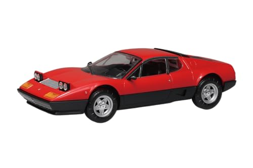 レッド/-/ー・Color:レッド・Produced under license of Ferrari S.p.A. The name FERRARI the PRANCING HORSE device all associated logos and distinctive designs including the design of Ferrari cars are property of Ferrari S.p.A. Produced under license of M.C.G.: Maisto and Bburago.＜新金型＞ 　V型12気筒エンジンを180度のバンク角で搭載した、70年代フェラーリのフラッグシップモデル、512 BBが楽プラ スナップキットシリーズに登場。3D スキャンで実車を忠実に立体化しました。512 BBの特徴的な2トーンカラーはパーツ分割で再現。ホイールはメーカー純正センターロックナット方式5スポーク（スピンナー付き）仕様です。