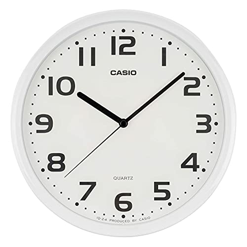 CASIO(カシオ) 掛け時計 壁掛け時計 ホワイト 白 アナログ スタンダード ステップ秒針 シン ...