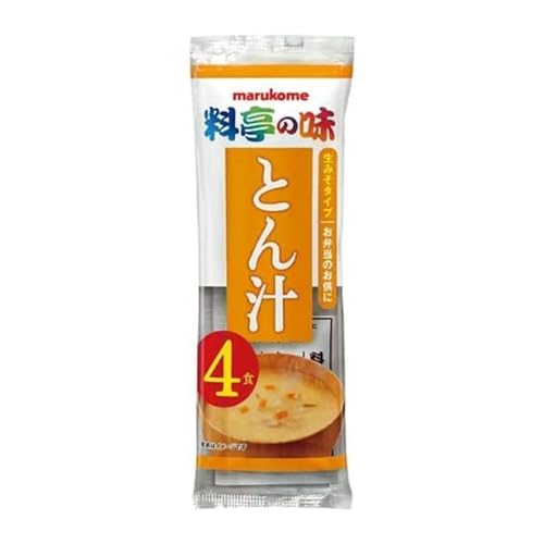-/4食 (x 12)/-・FlavorName:味噌・パッケージ個数:12・【内容量】4食×12袋・【商品特徴】人気のインスタント生みそタイプのみそ汁。1袋に4食入りで豚肉のコクと野菜の旨みがみそに溶け込み、煮込み感のあるとん汁に仕上げました。・【豊富な具材】淡色系米みそをかつおだしベースで調味加工し、豚肉と野菜を練り込んだ即席生みそ汁。ごはんやお弁当との相性も良くお湯を注すだけで本物感溢れるとん汁が出来上がります。・【様々な食シーンに】ランチに、一人の時の食事に、手軽に美味しいおみそ汁をお楽しみいただけます。・【原材料】米みそ、豚肉、野菜(たまねぎ、人参、大根、じゃがいも、ごぼう)、砂糖、かつおエキス、昆布エキス、食塩、ポークエキス、酒精、調味料(アミノ酸等)人気のインスタント生みそタイプのみそ汁。1袋に4食入りで美味しく仕上がっています。淡色系米みそをかつおだしベースで調味加工し、豚肉と野菜を練り込んだ即席生みそ汁。豚肉のコクと野菜の旨みがみそに溶け込み、煮込み感のあるとん汁に仕上げました。 ごはんやお弁当との相性も良くお湯を注すだけで本物感溢れるとん汁が出来上がります。更に長ねぎやとうふを刻んで鍋でひと煮立ちさせると手作り感溢れるみそ汁が出来上がります。他にもわかめ・あさり・とん汁・赤だししじみ・減塩みそ汁がラインアップされています。