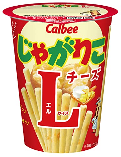 赤色/66グラム (x 12)/4901330579661・チーズ味商品紹介 いつもより少し「Long」で「Large」な、「もうちょっと! 」の気持ちにこたエルサイズのじゃがりこです ふかしたおイモに、チェダー&カマンベールチーズを練り込みました チーズのコクとマイルドな後味が楽しめます。 原材料・成分 じゃがいも（国産）、植物油、乾燥じゃがいも、チェダーチーズ、チーズソース、ホエイパウダー、粉末植物油脂、食塩、ホワイトペッパー、カマンベールチーズパウダー / 乳化剤（大豆を含む）、調味料（アミノ酸等）、カロチノイド色素、香料、水酸化Ca、酸化防止剤（V．C）
