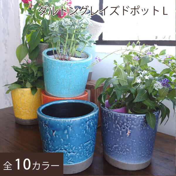 楽天swailifeDULTON ダルトン 植木鉢 おしゃれ 陶器鉢 小型 コンパクト フラワーポット かわいい 室内 屋内 部屋 屋外 テラコッタ 花 サボテン ハーブ 園芸 ガーデニング 鉢植え インテリア おすすめ 売れ筋 底穴あり プランター グレイズドポット L